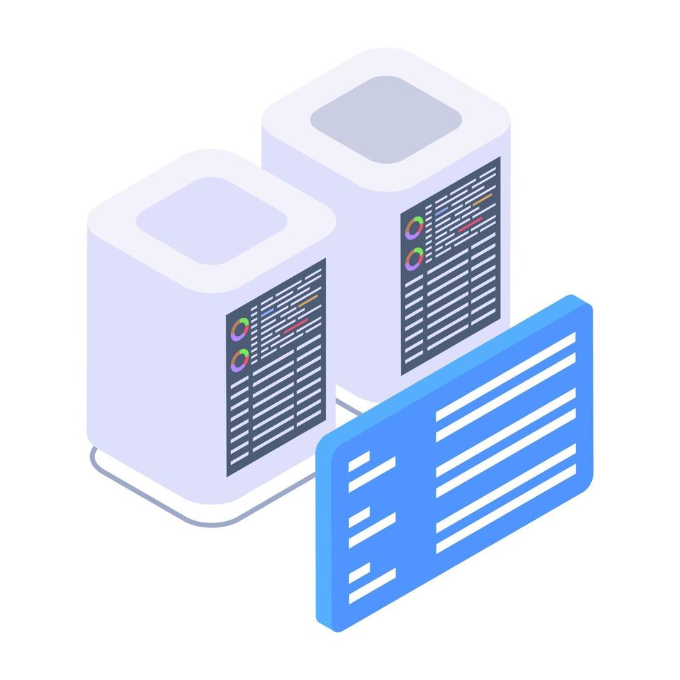 Icon of big data in isometric design vector