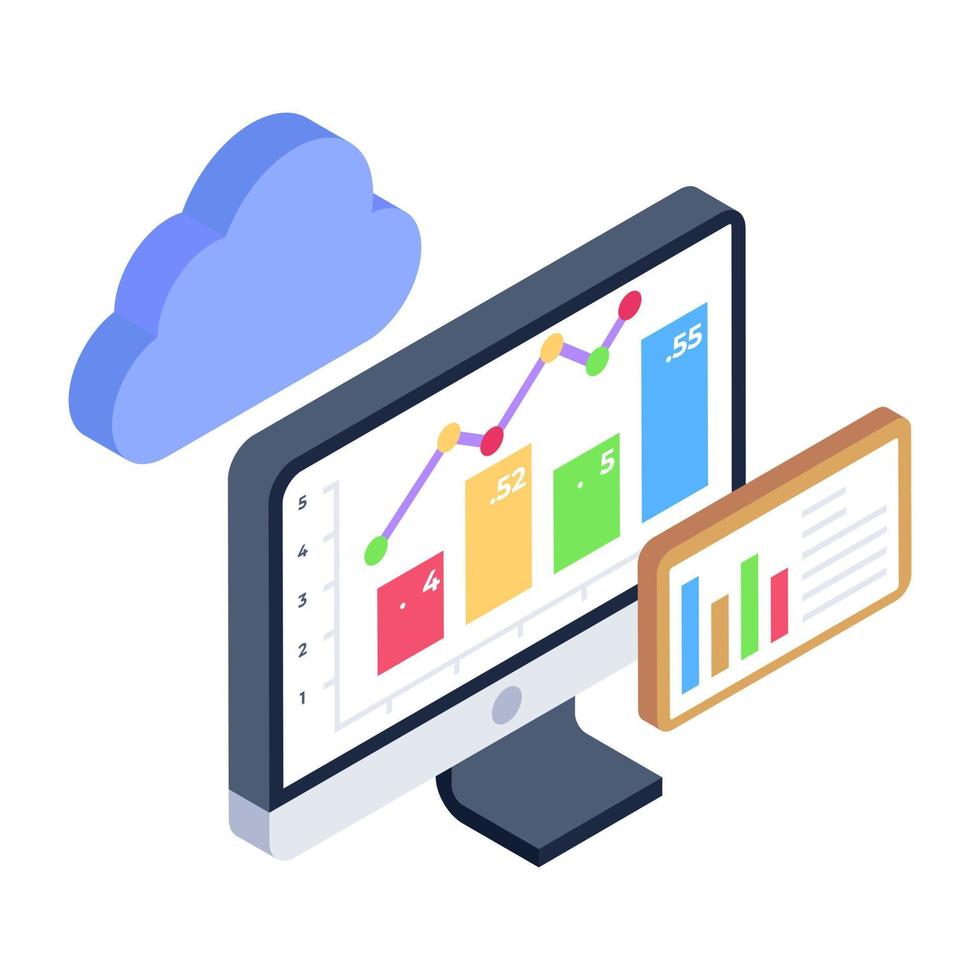 A verified cloud system isometric icon vector