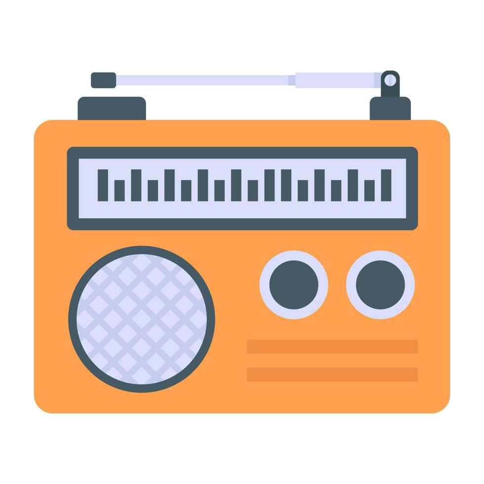 icono plano de radio fm, vector editable