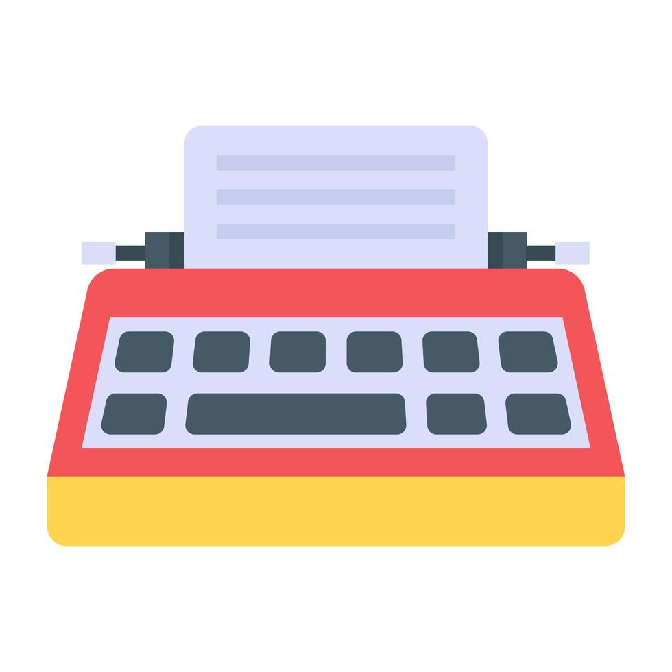 Trendy unique icon of typewriter in flat icon vector