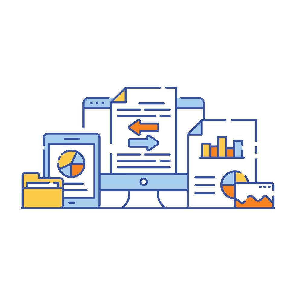 ilustración diseño vectorial de minería de datos. vector