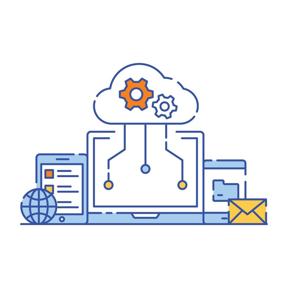 Database server flat illustration design, graphical representation vector