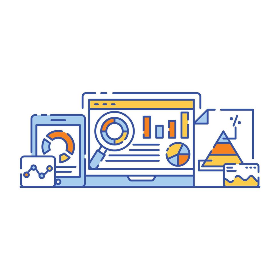 Database server flat illustration design, graphical representation vector