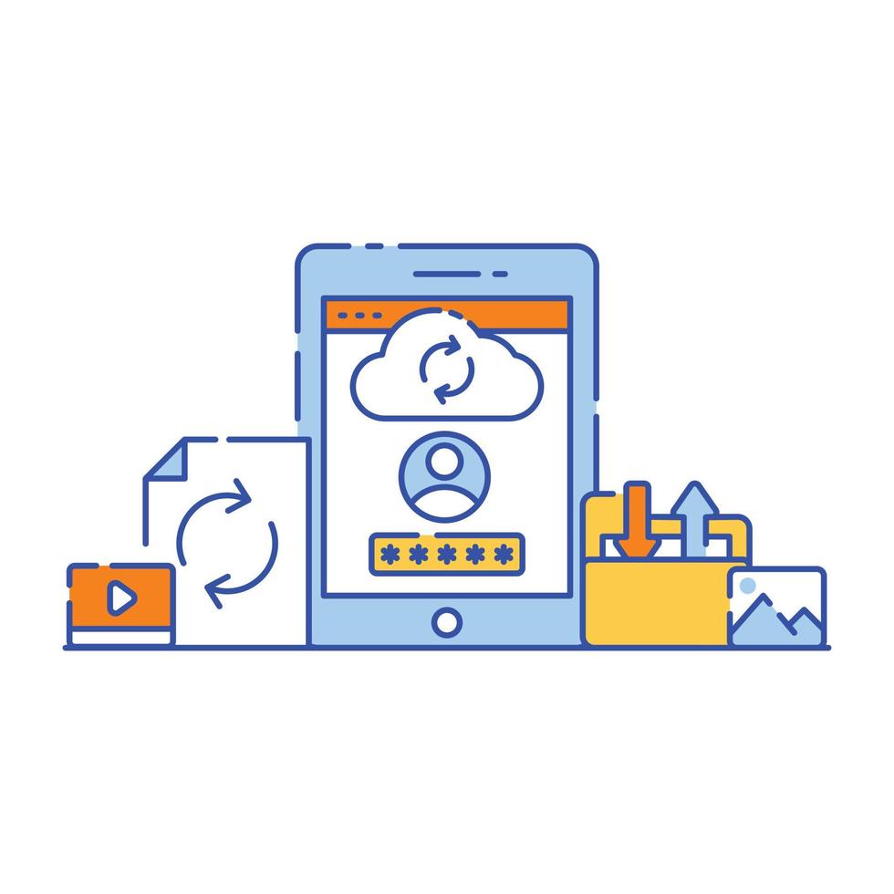 Cloud storage flat illustration design, editable vector