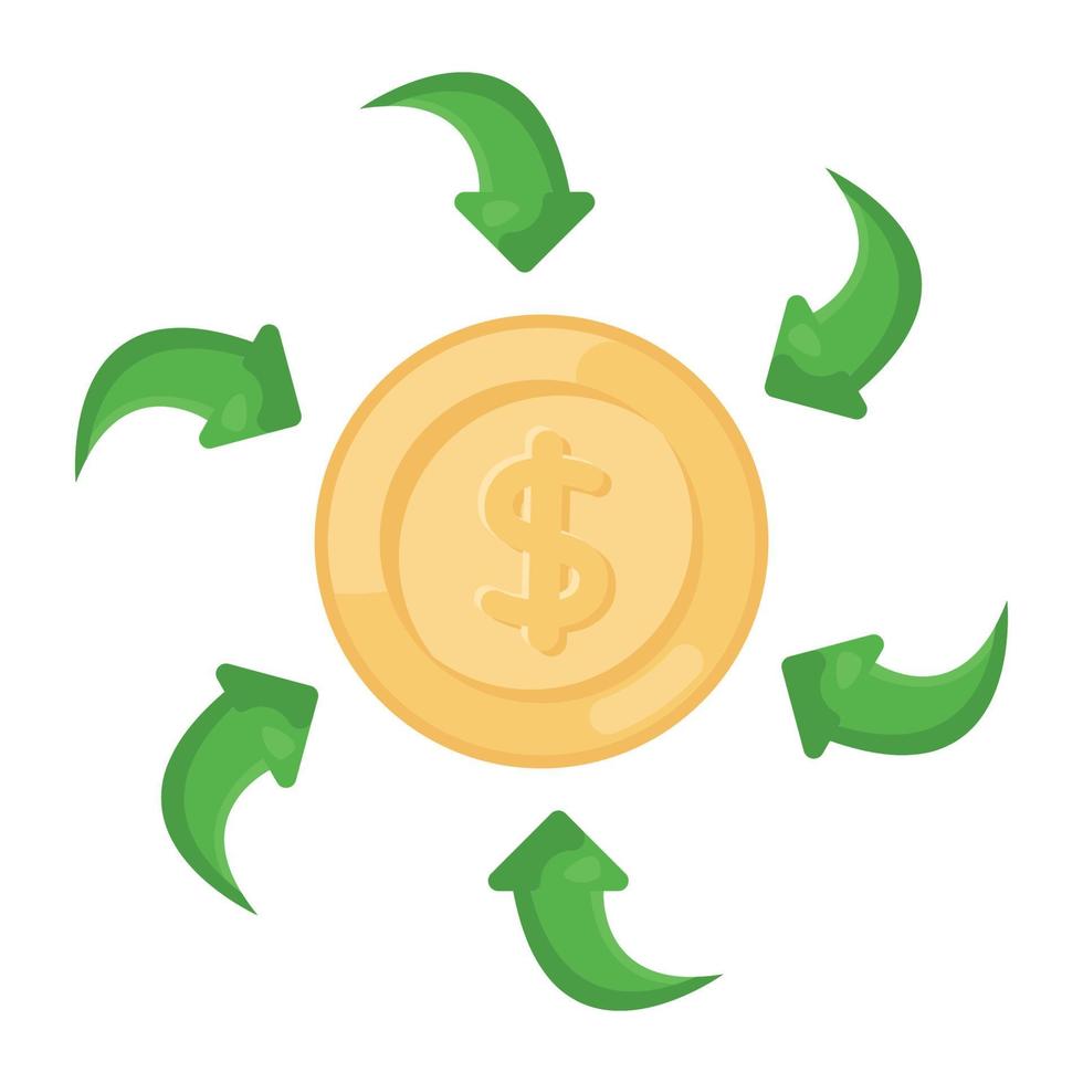 Money flow icon style, financial flow vector