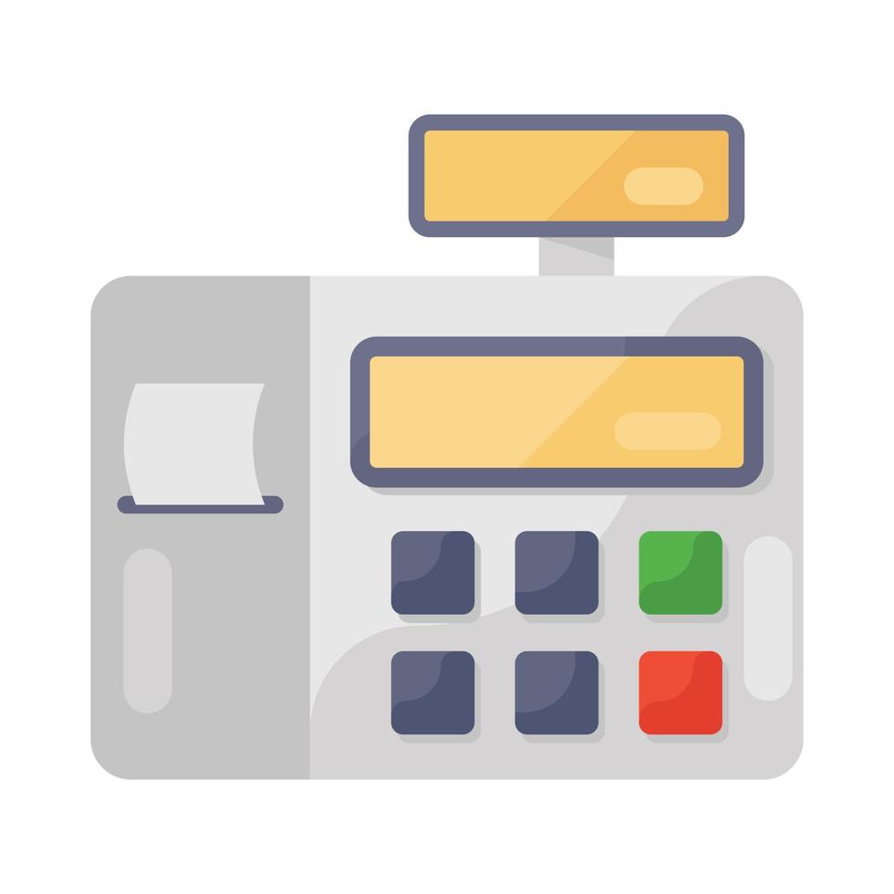 Cash register vector, cash till in flat style vector