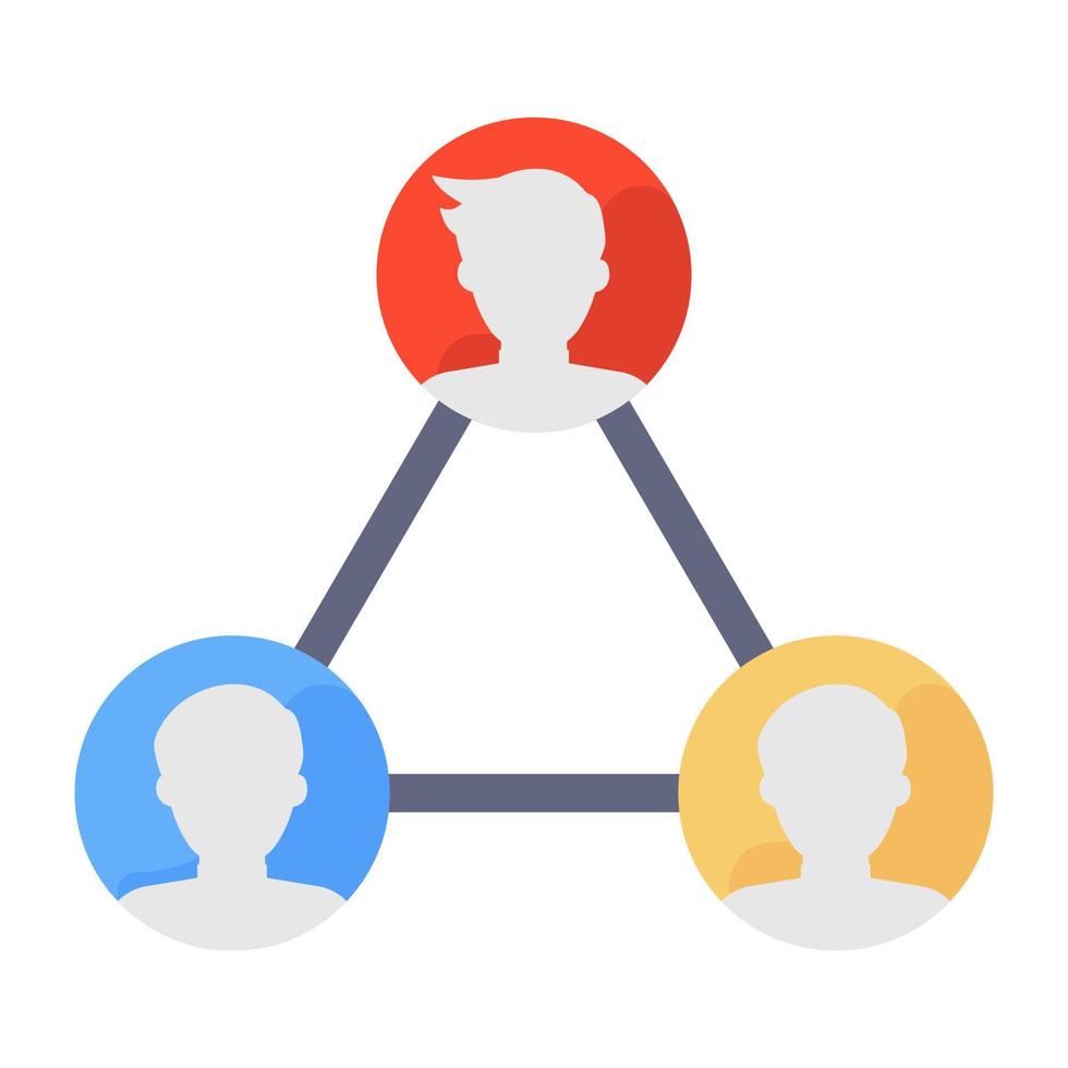 Icon of networking in flat design vector