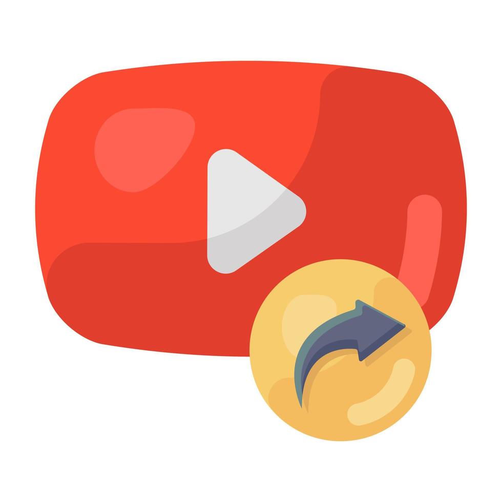 Icon of video share, movie with next arrow vector