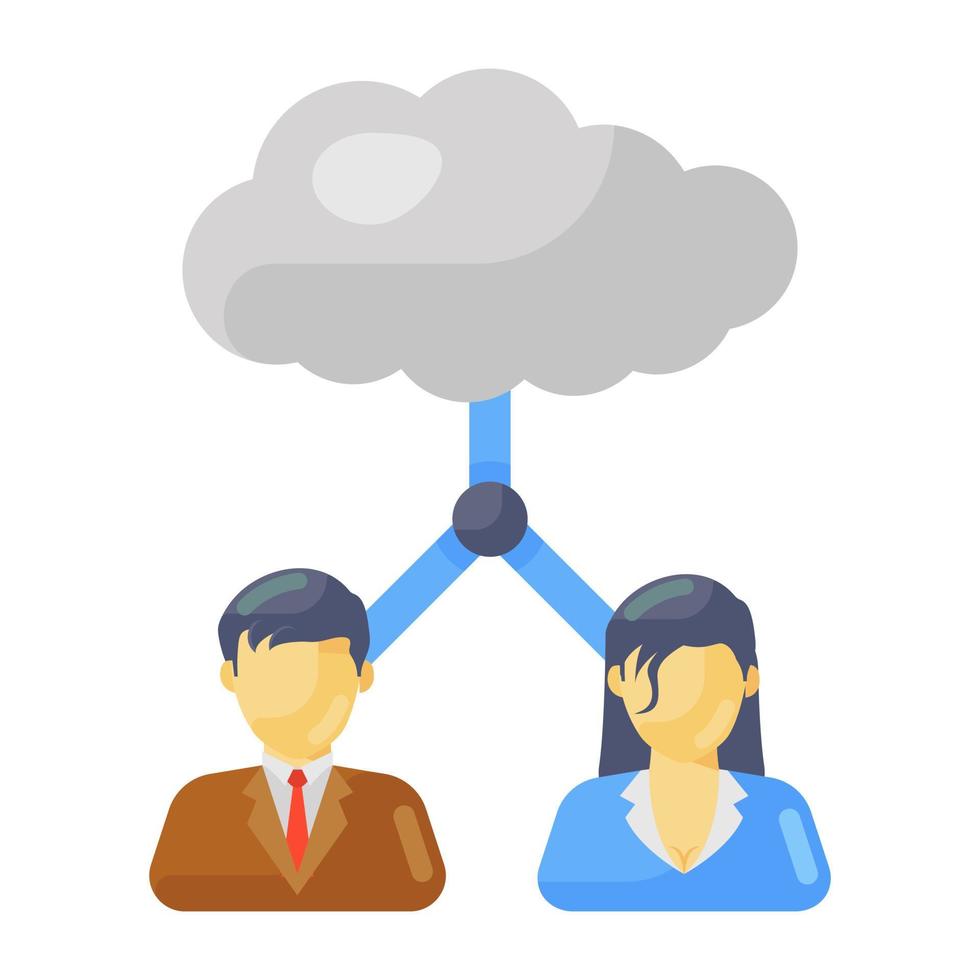 Icon of networking in flat design vector