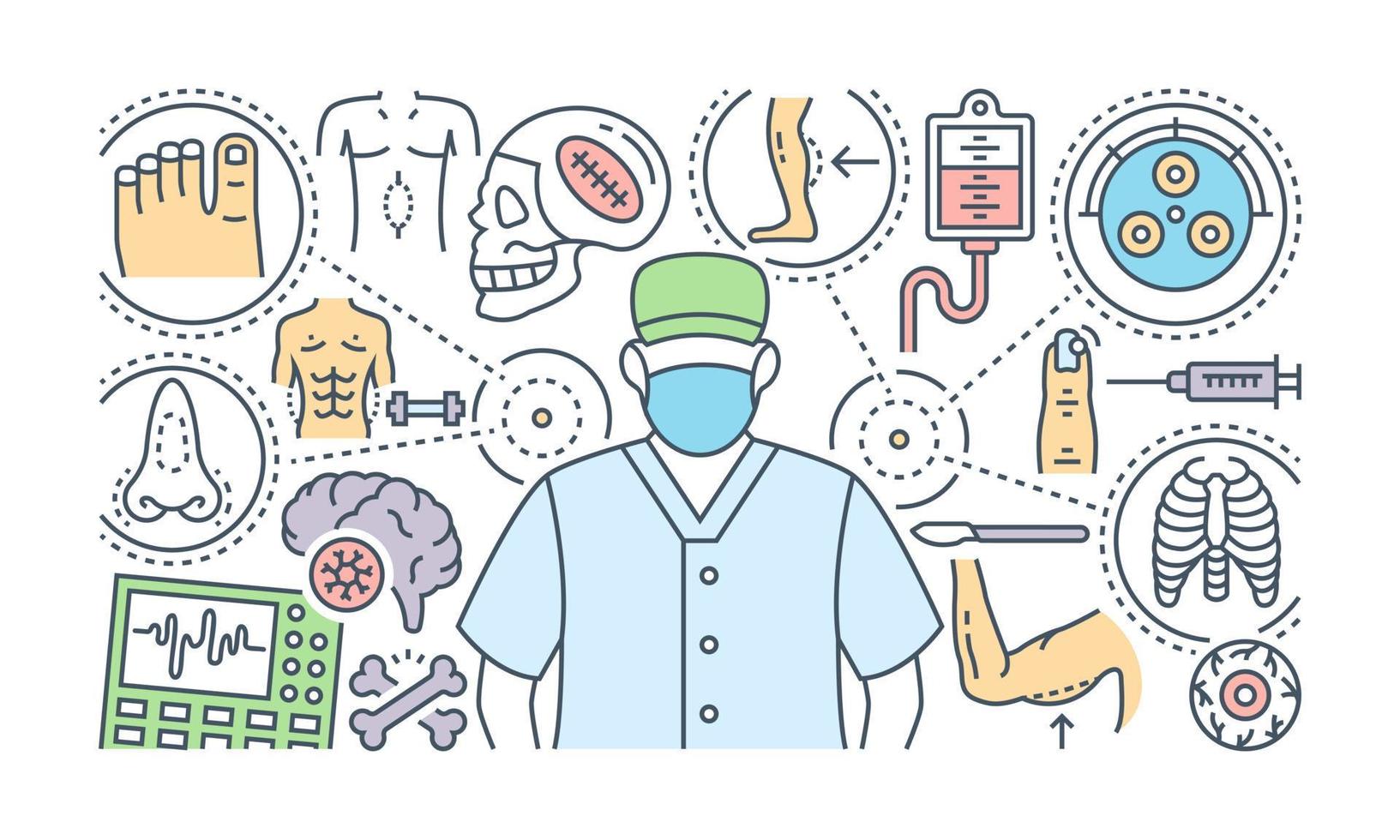 Medical specialist vector, surgeon illustration vector