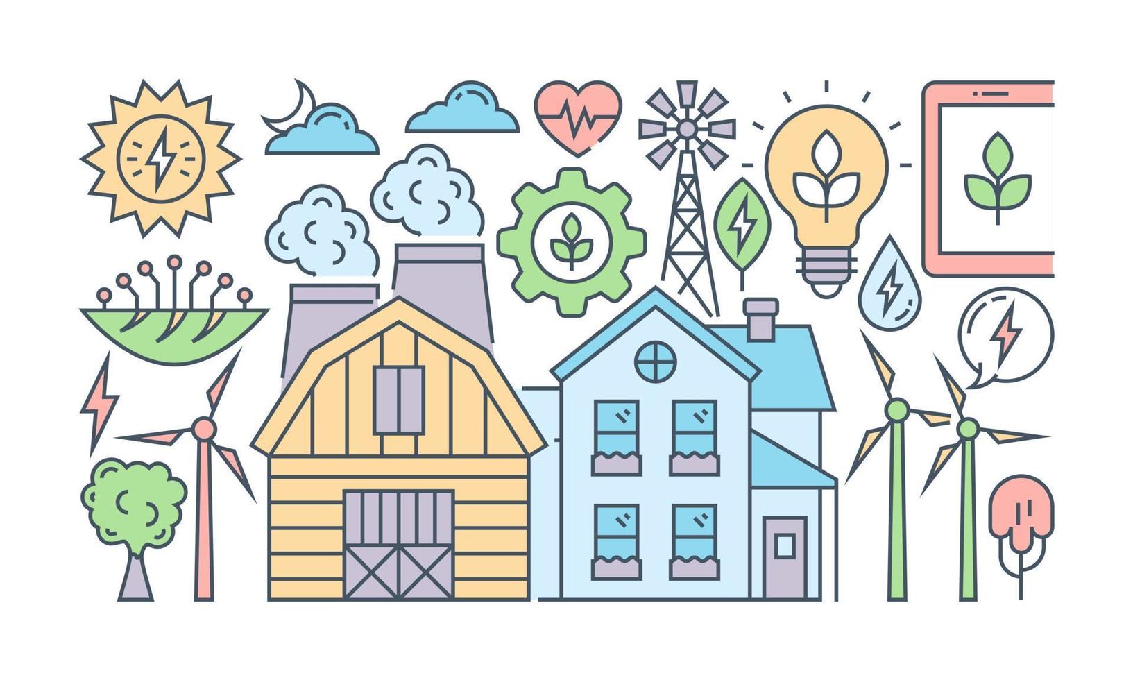 Eco technology in flat design editable vector