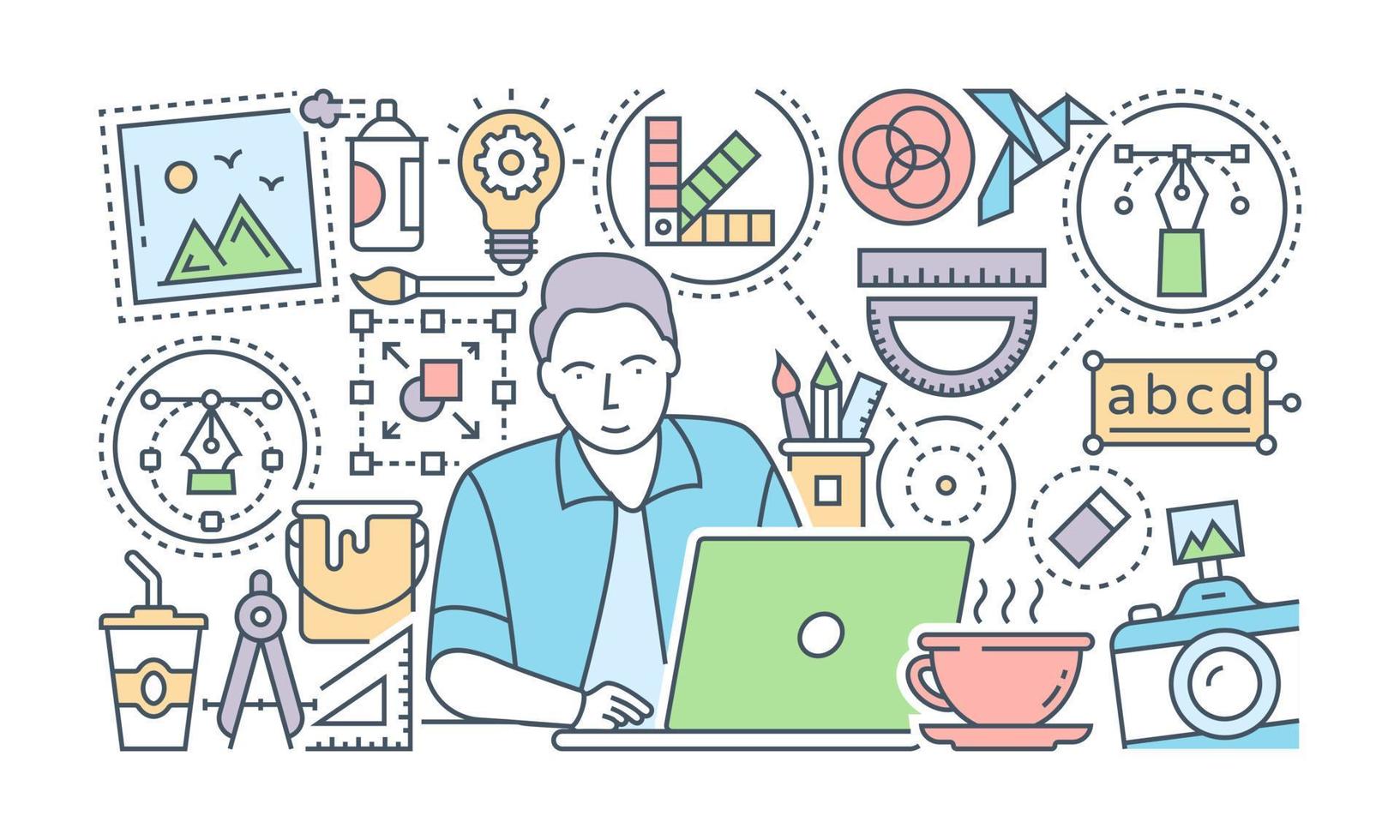 A perfect design of online classes, editable vector
