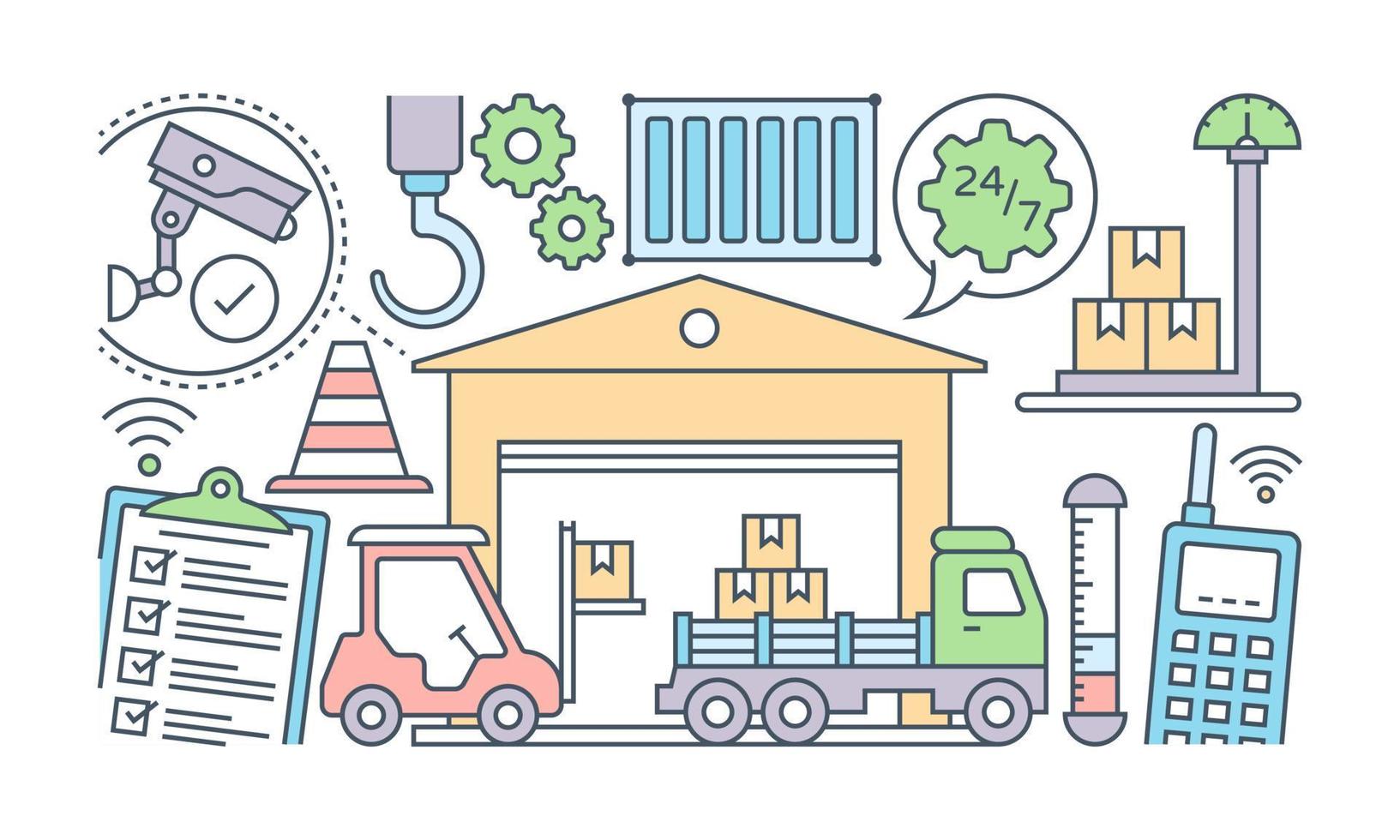 Modern style vector of warehouse service