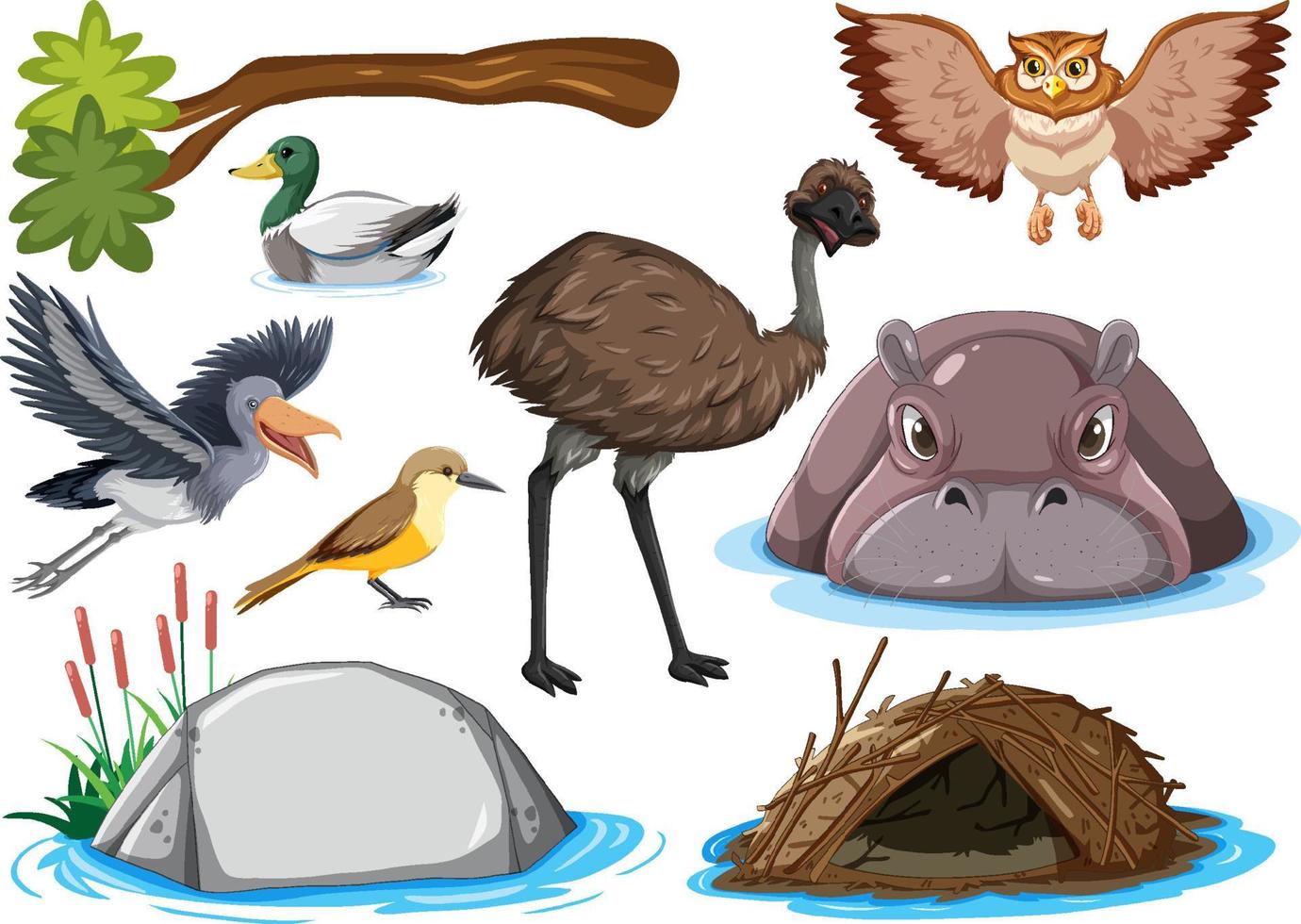 colección de diferentes tipos de animales salvajes vector