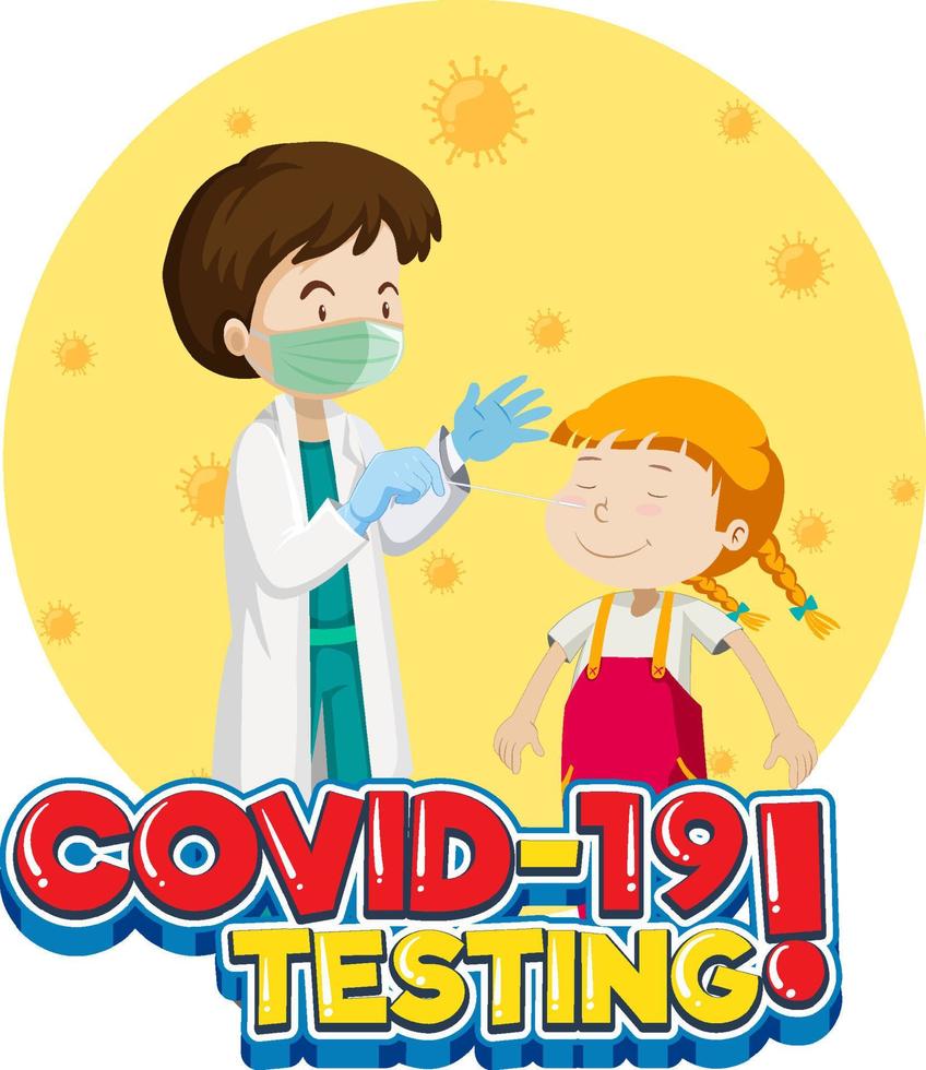 Covid 19 testing with antigen test kit vector