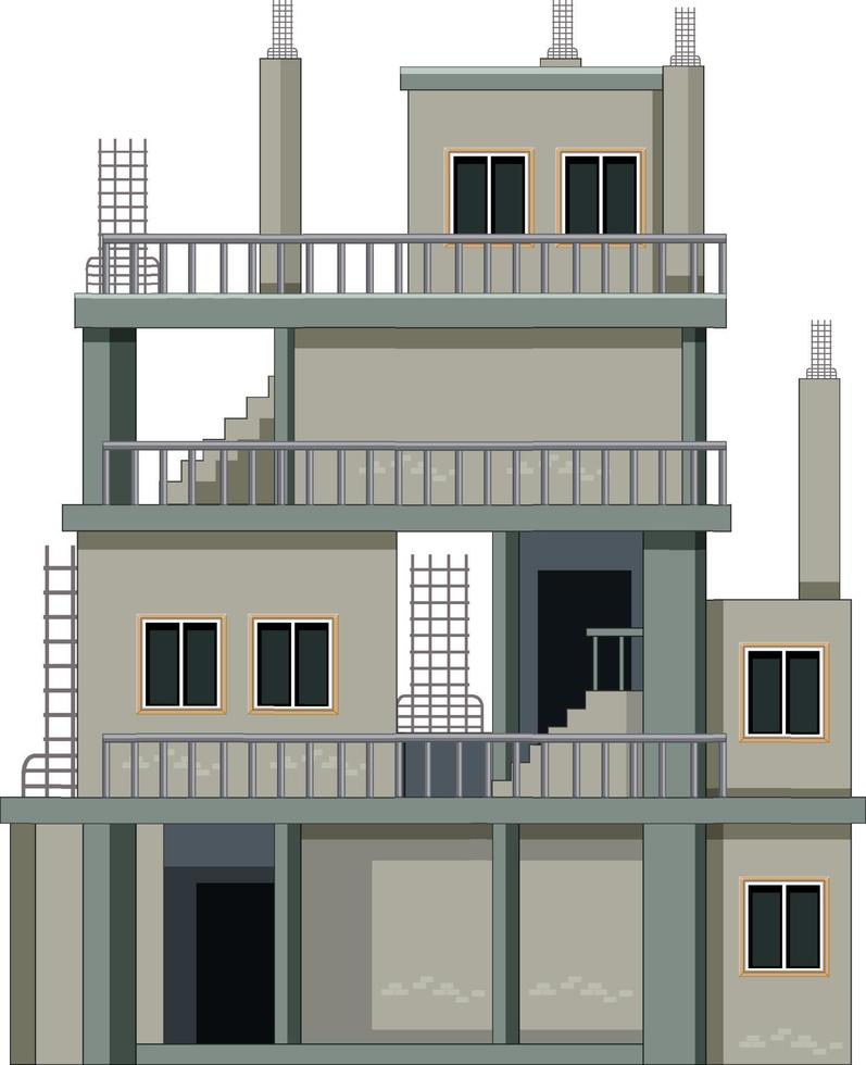 sitio de construcción de edificios sobre fondo blanco vector