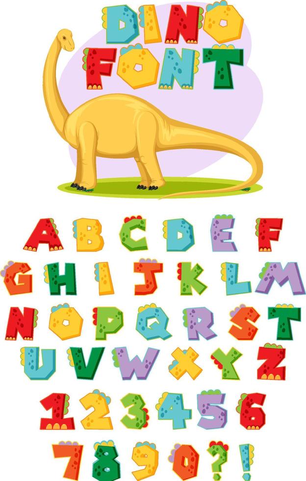 Font design for english alphabets and numbers vector