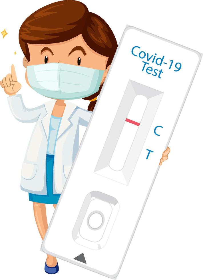 Covid 19 testing with antigen test kit vector