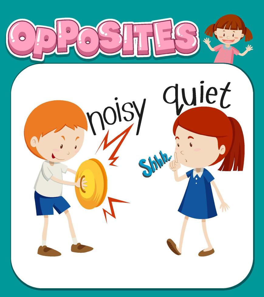 Opposite words for noisy and quiet vector