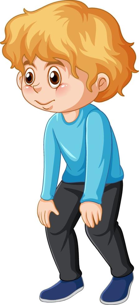 A boy standing and looking for on white background vector