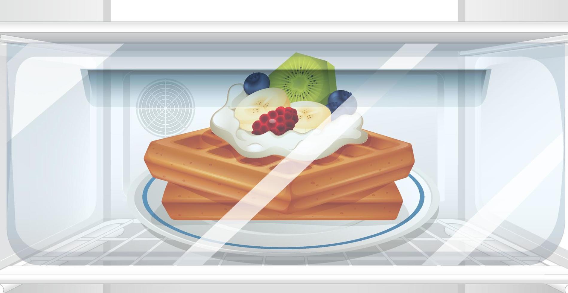 Waffle with cream in the fridge vector