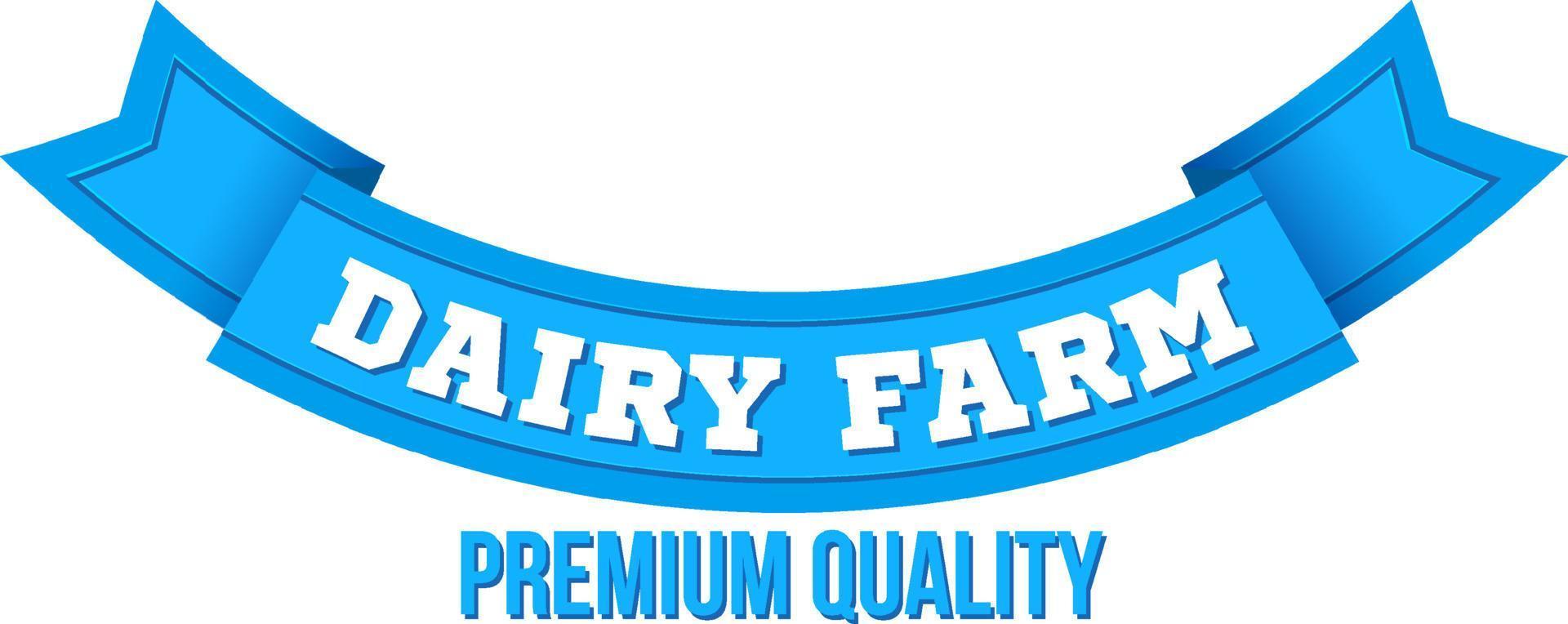 logotipo de letras de calidad premium de granja lechera vector