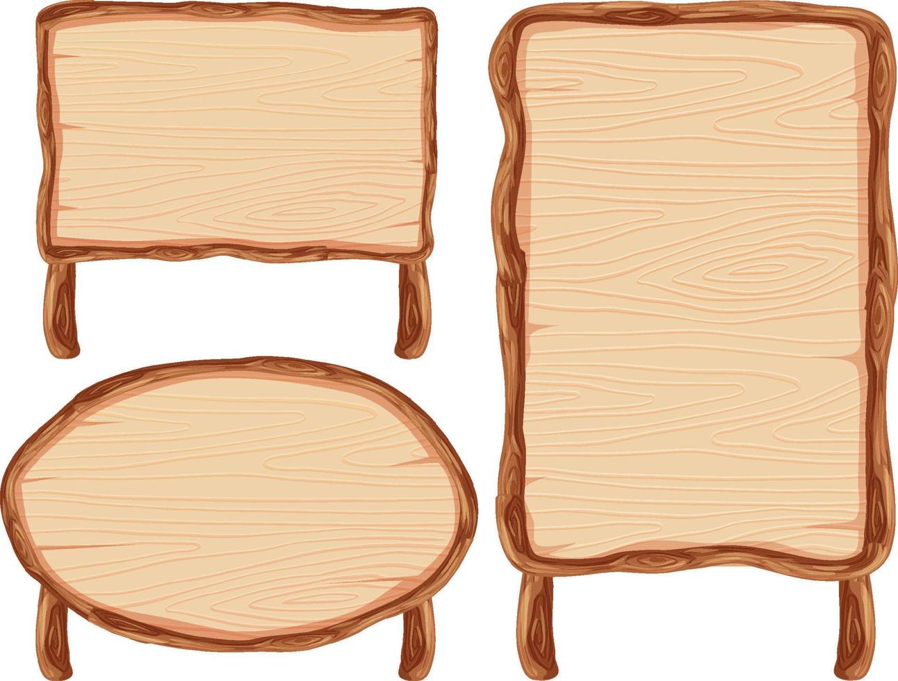 conjunto de banner de letrero de madera vector