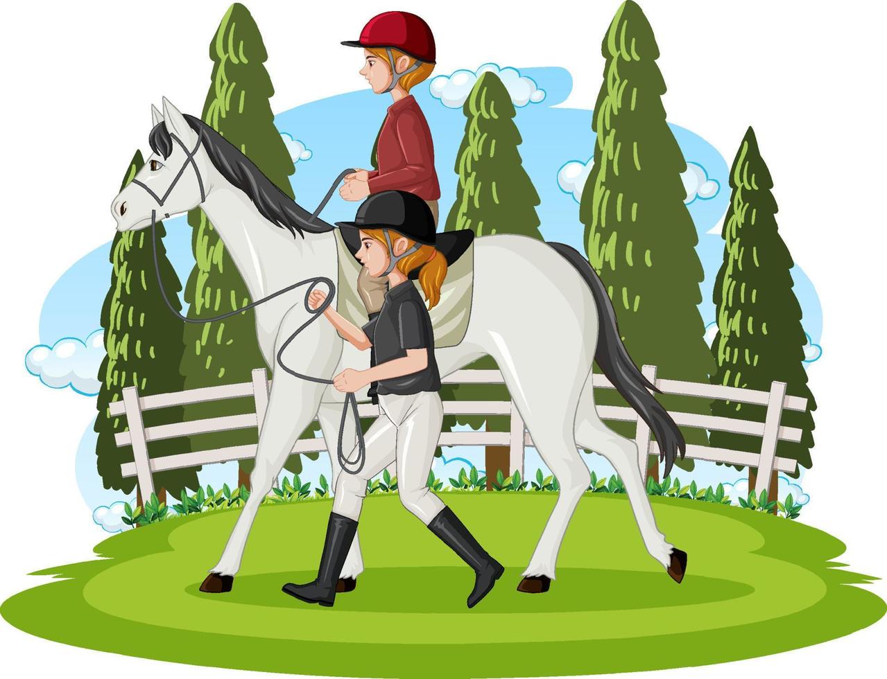 Equestrian sport with man on horseback vector