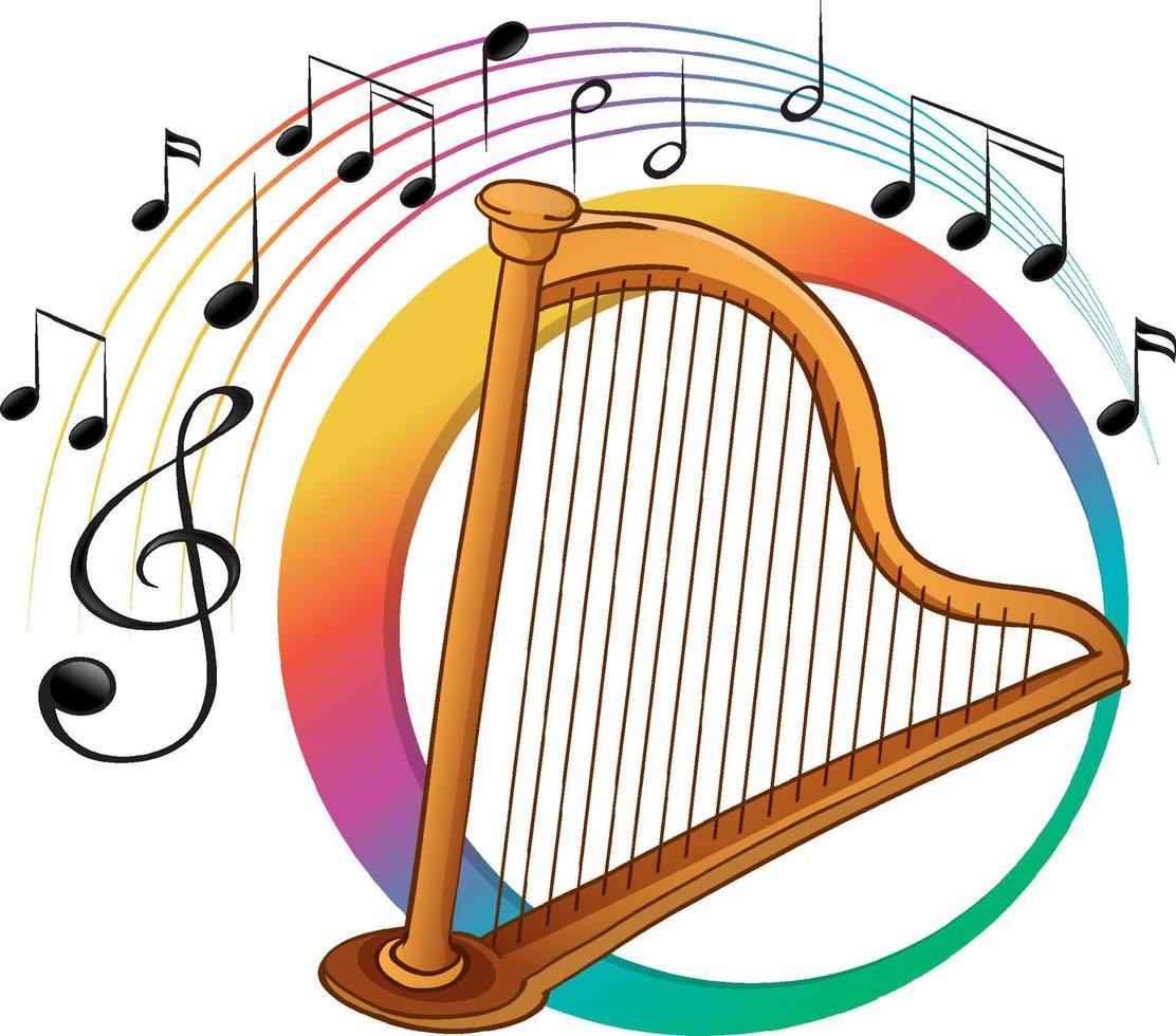 Harp instrument on white background 6611316 Vector Art at Vecteezy