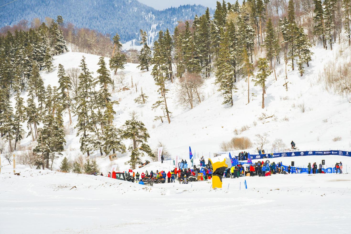 Bakuriani, Georgia, 2022 -spectators in Fis Freestyle skiing world competition photo