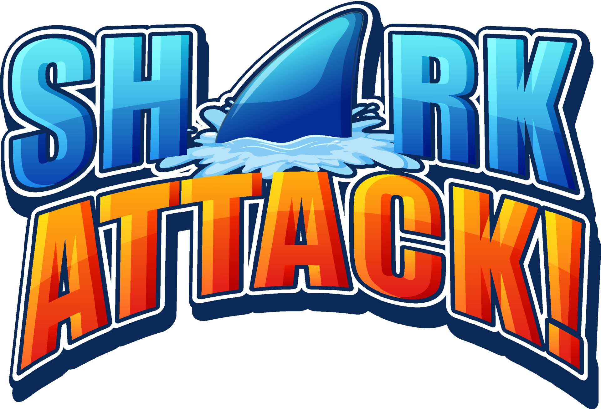 Shark Attack typography design 6611383 Vector Art at Vecteezy