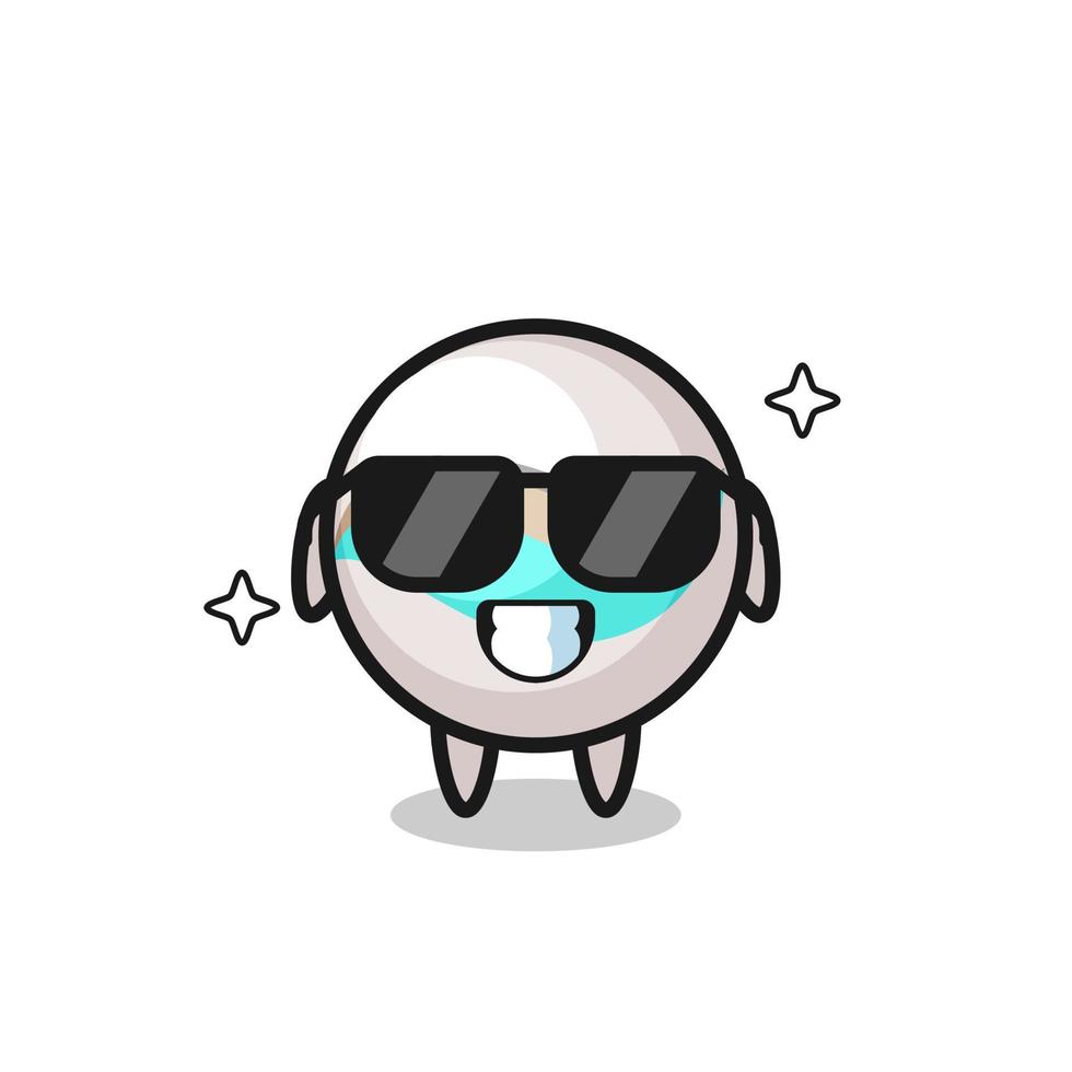 Cartoon mascot of marble toy with cool gesture vector