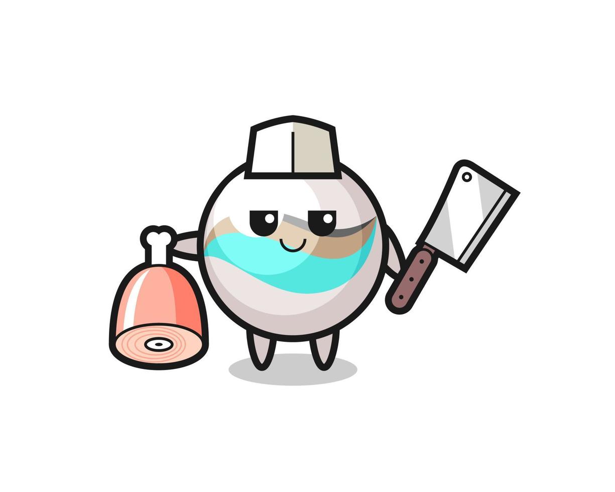 Illustration of marble toy character as a butcher vector