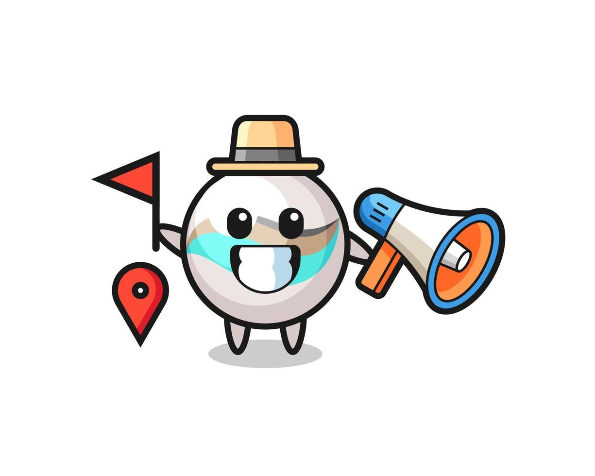 Character cartoon of marble toy as a tour guide vector