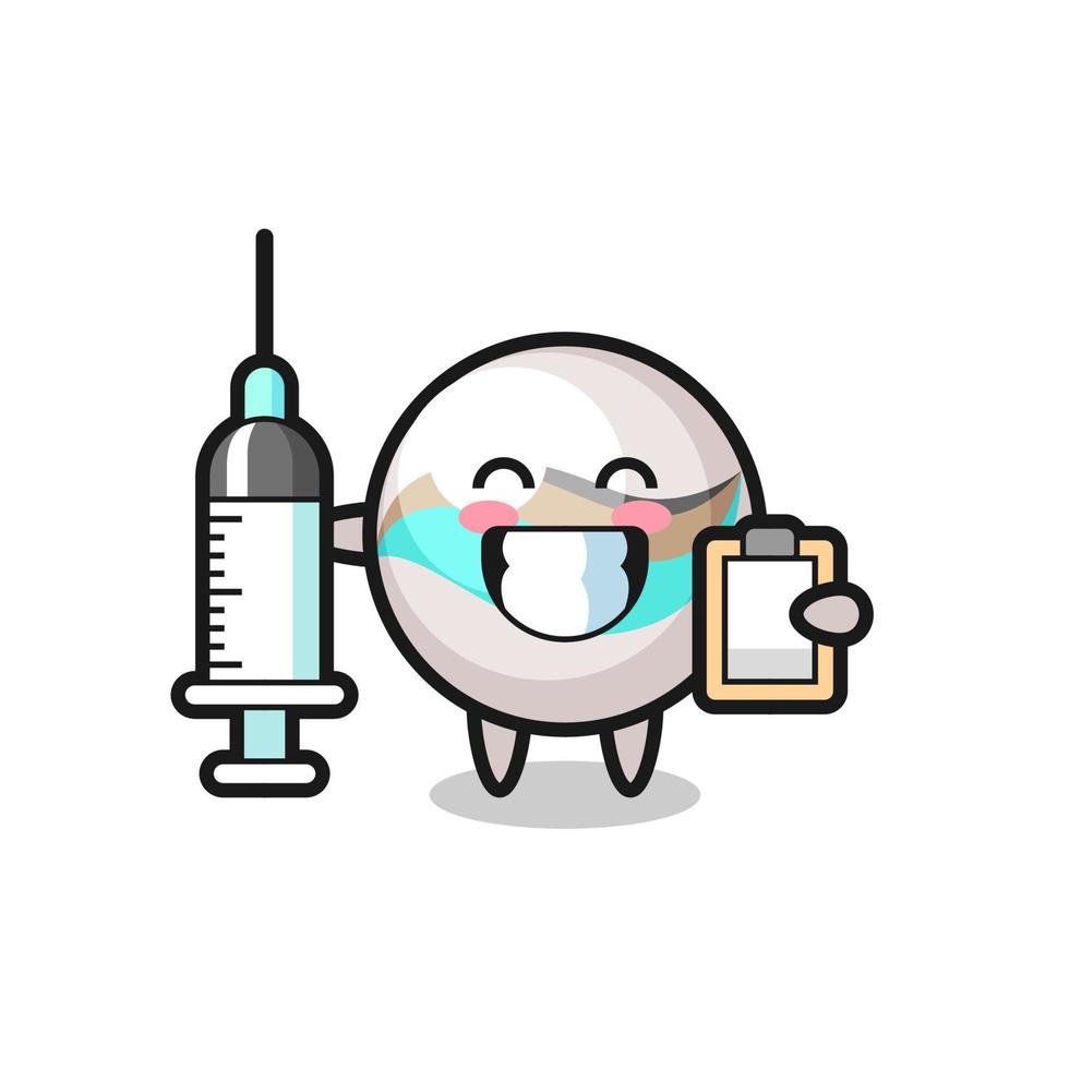 Mascot Illustration of marble toy as a doctor vector