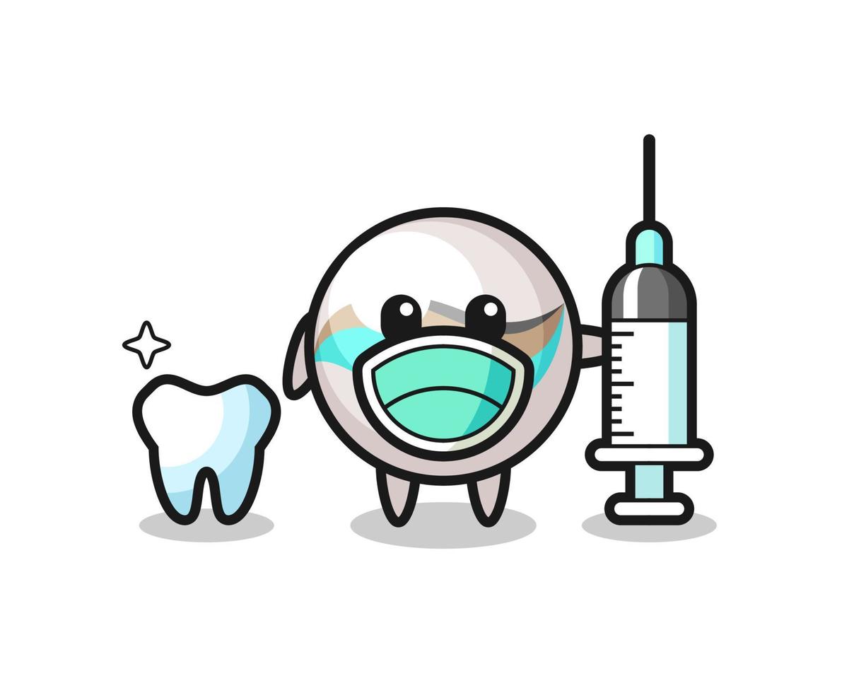 Mascot character of marble toy as a dentist vector