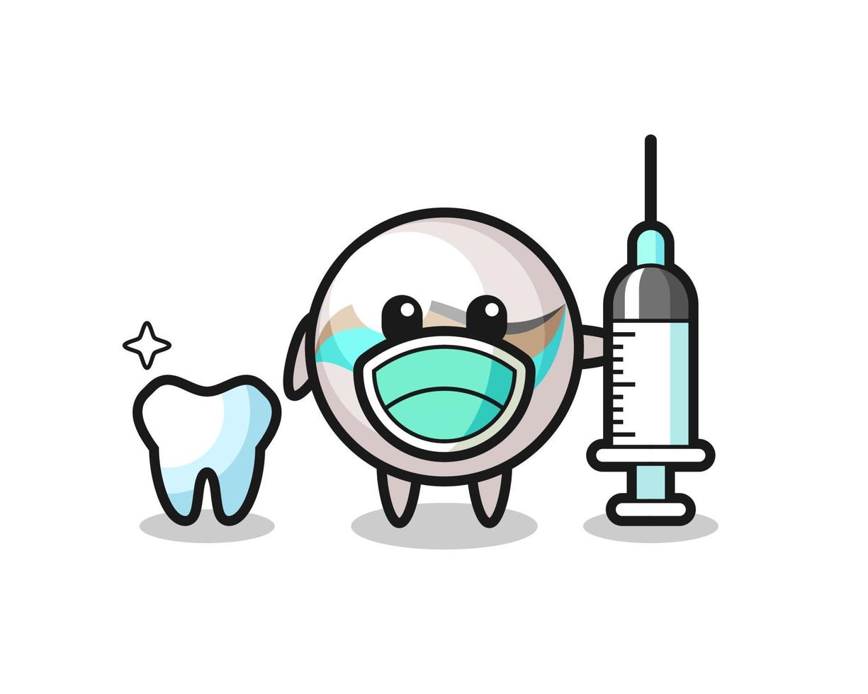 personaje mascota de juguete de mármol como dentista vector