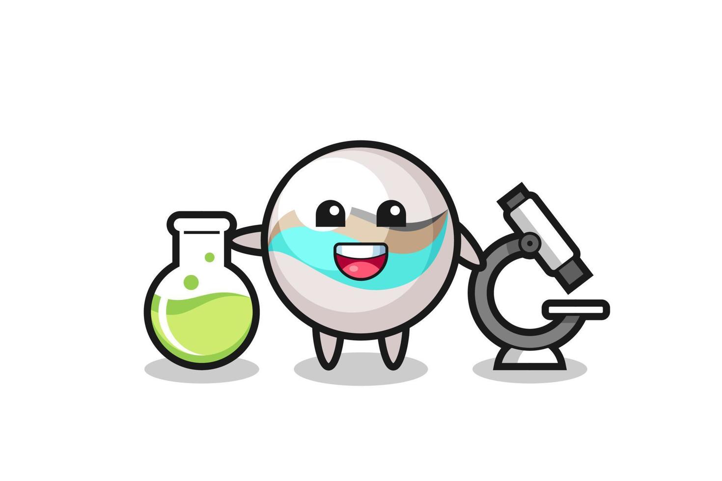 Mascot character of marble toy as a scientist vector
