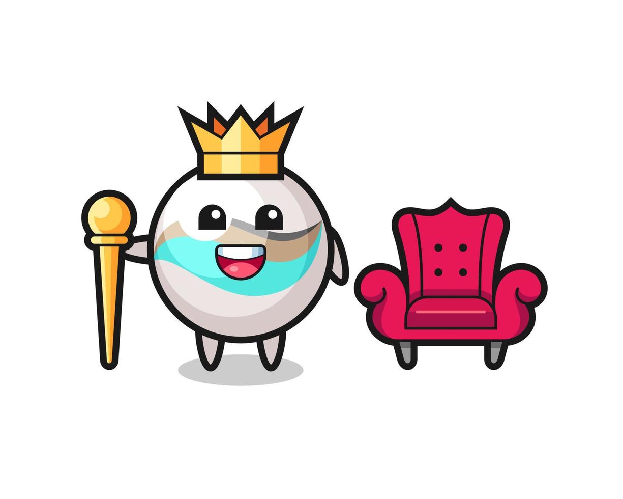 Mascot cartoon of marble toy as a king vector