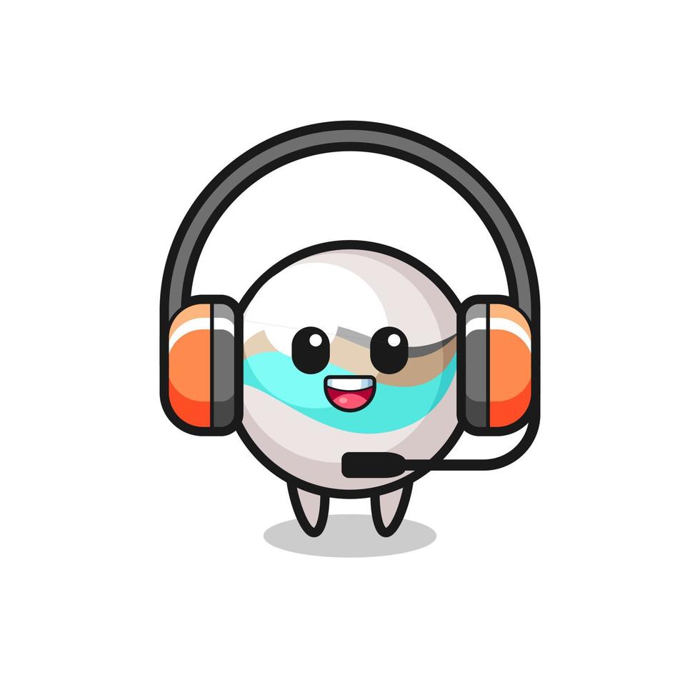 Cartoon mascot of marble toy as a customer service vector