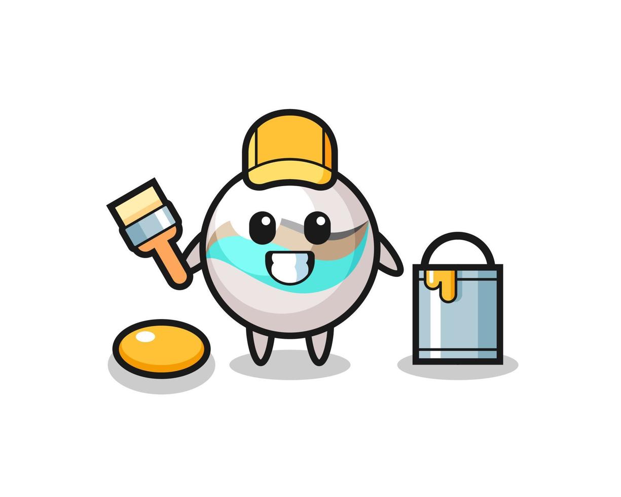 Character Illustration of marble toy as a painter vector