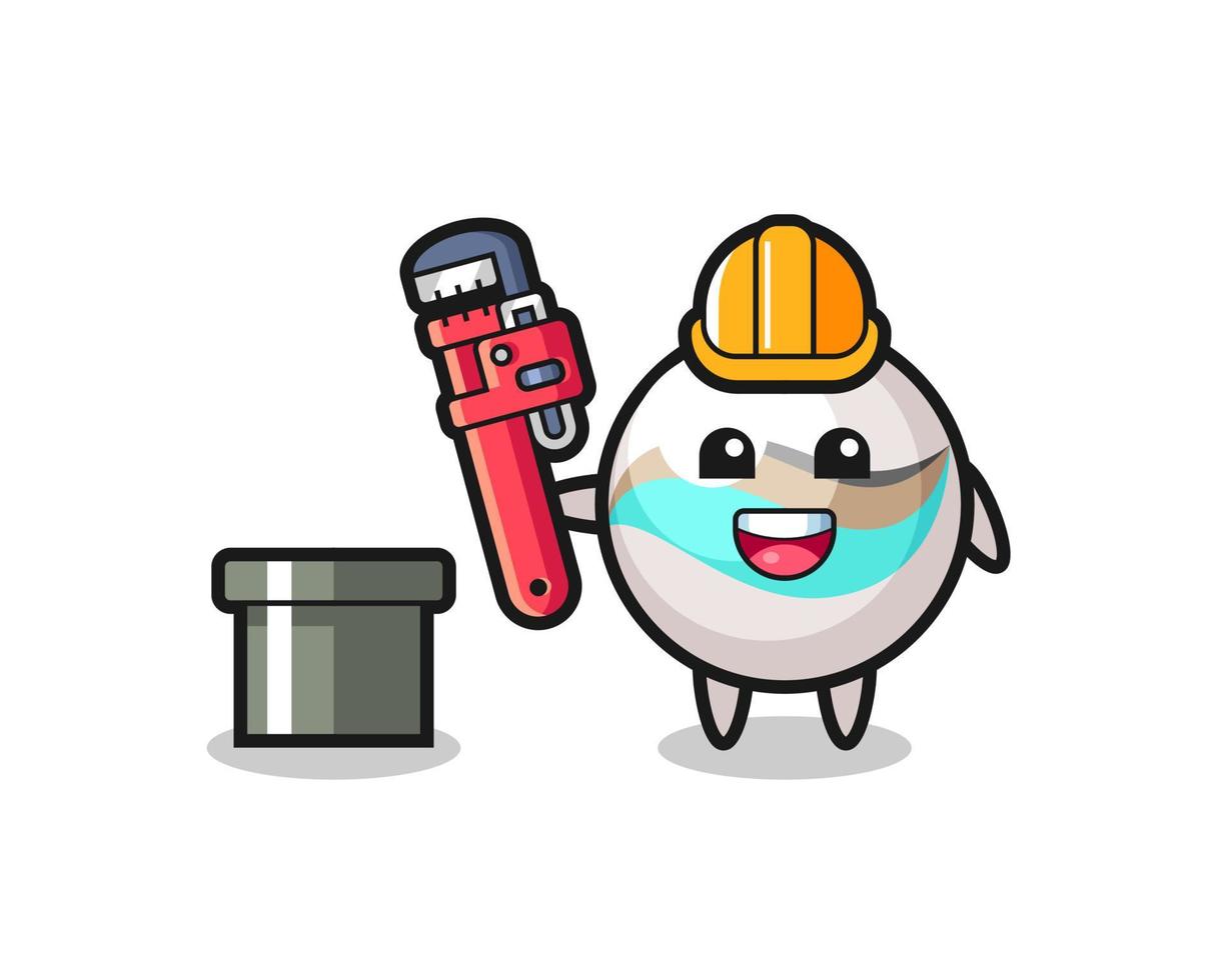 Character Illustration of marble toy as a plumber vector