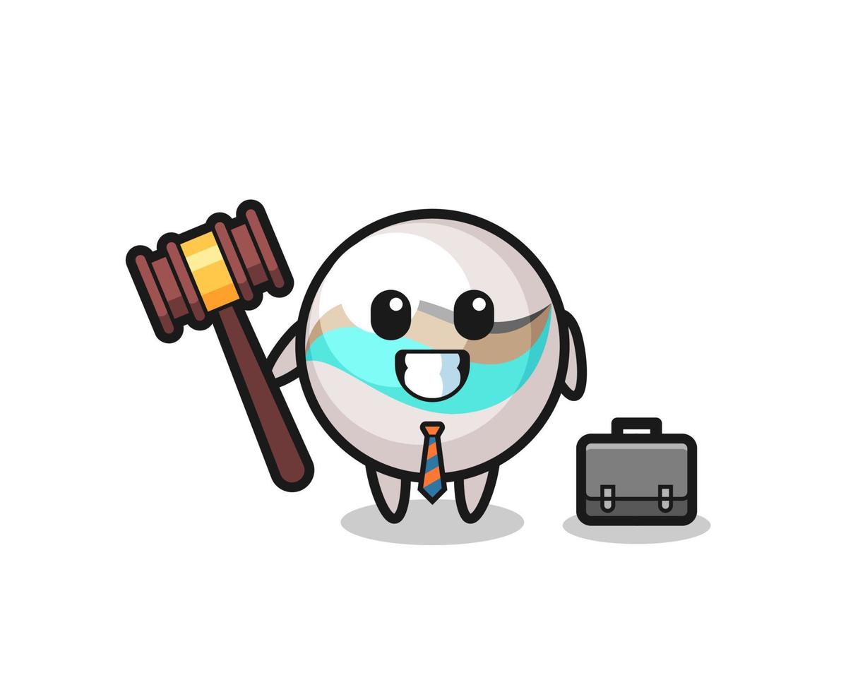 ilustración de una mascota de juguete de mármol como abogado vector