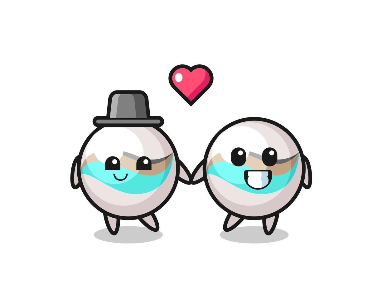 marble toy cartoon character couple with fall in love gesture vector