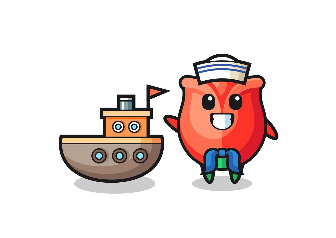 Character mascot of rose as a sailor man vector