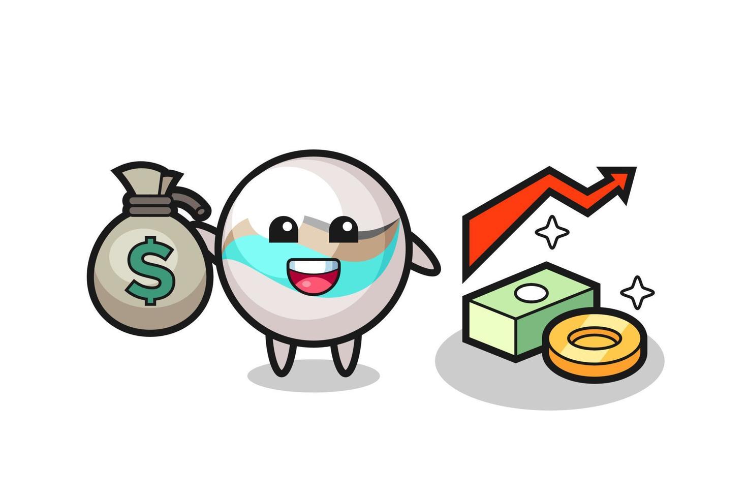 marble toy illustration cartoon holding money sack vector