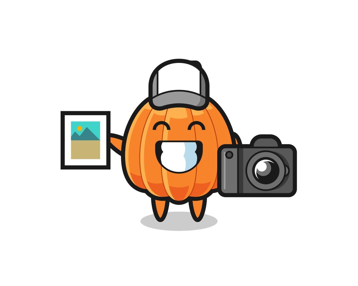 Character Illustration of pumpkin as a photographer vector