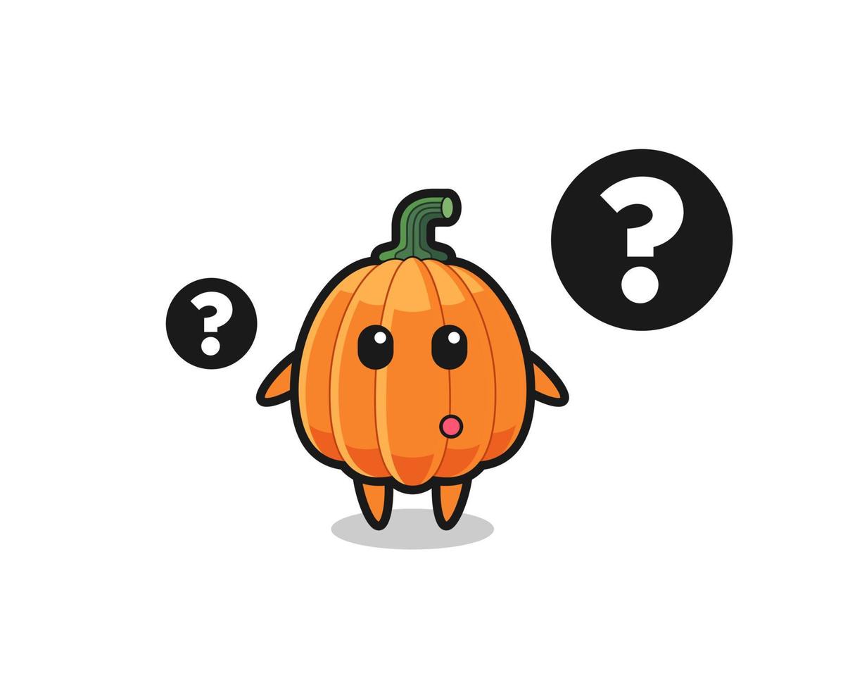 Cartoon Illustration of pumpkin with the question mark vector