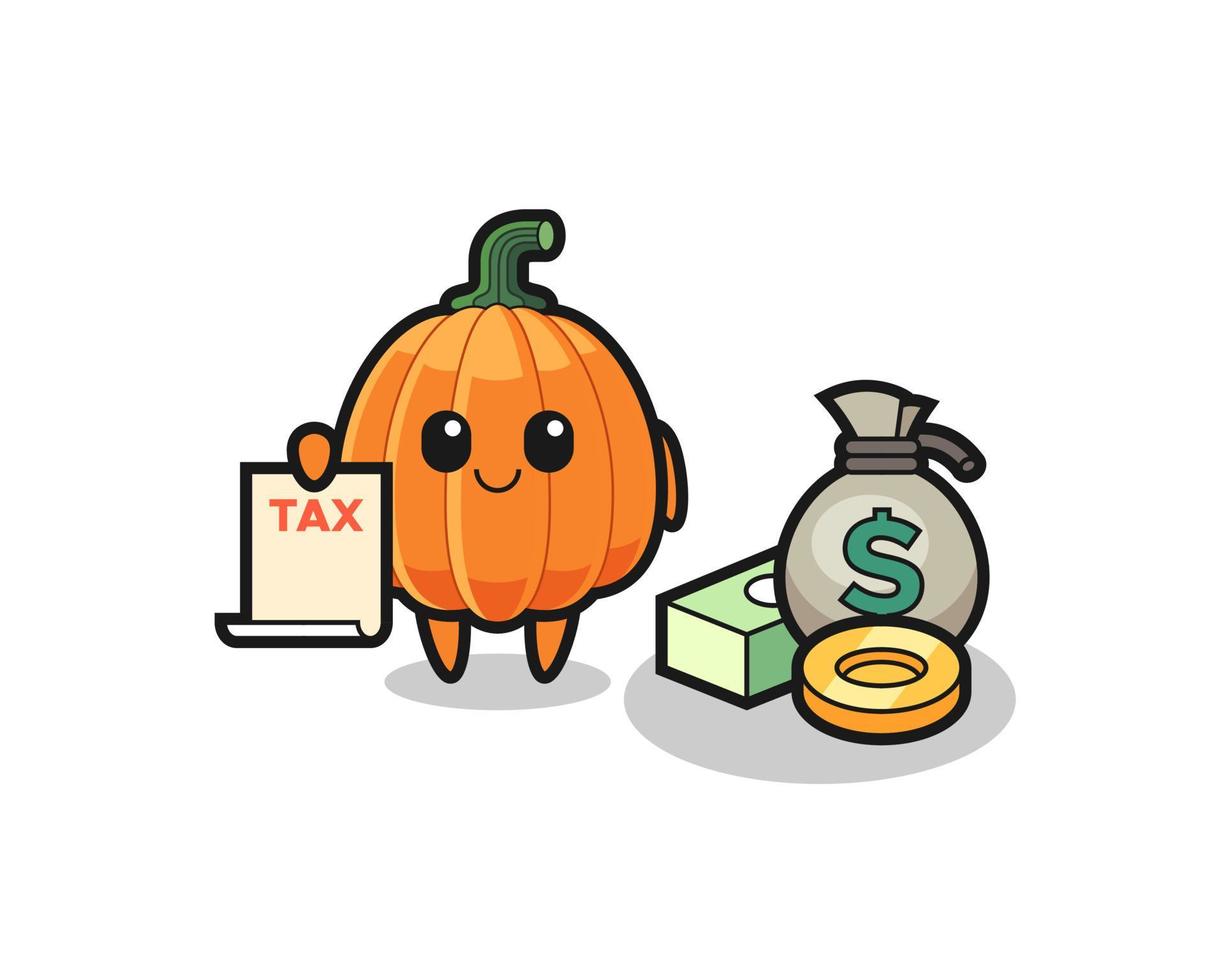 Character cartoon of pumpkin as a accountant vector