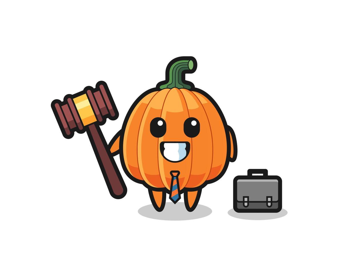 ilustración de mascota de calabaza como abogado vector
